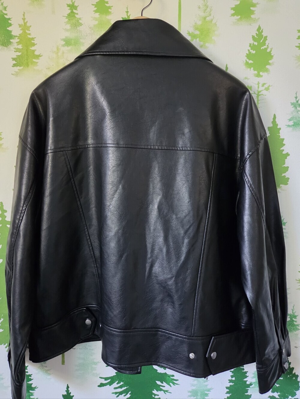A.n.a Faux Leather Black Moto Jacket - Picture 3 of 8